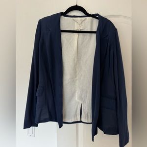 Joie navy blue lightweight cotton blazer size 12